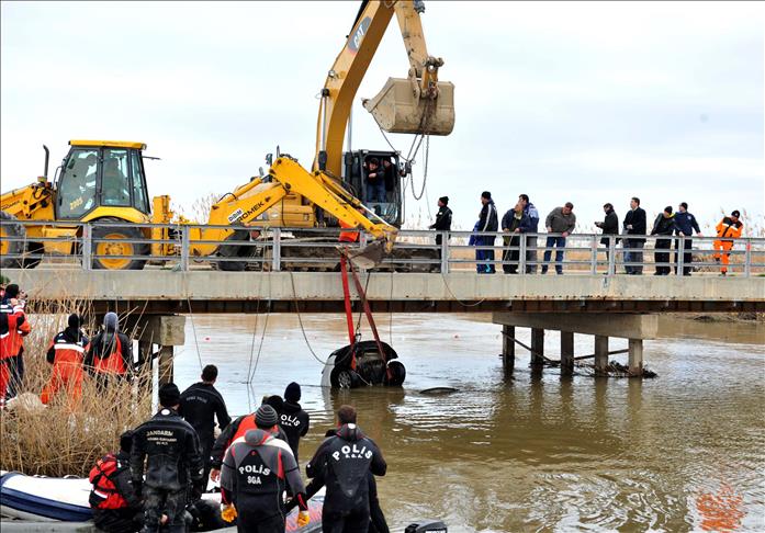 Nehre düşen otomobil bulundu
