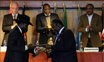 S. Sudan's Kiir, rebel leader agree terms to end crisis