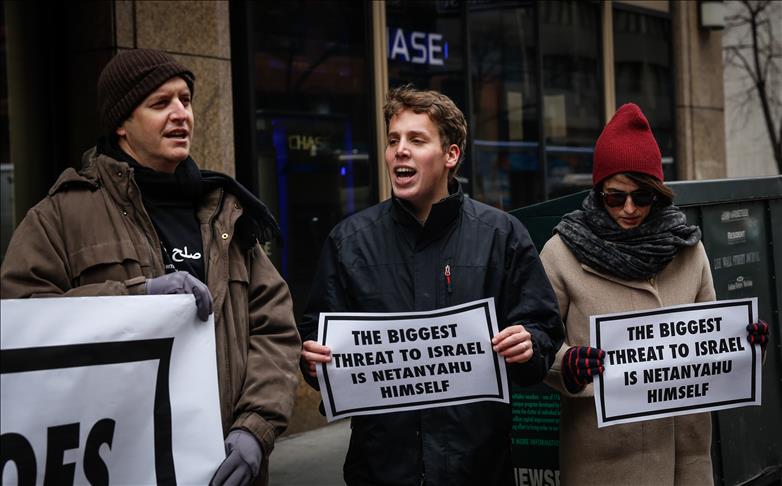 Jewish protesters call Netanyahu US visit a campaign ad
