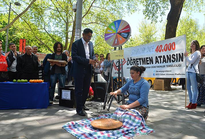 Atanamayan öğretmen adaylarından protesto