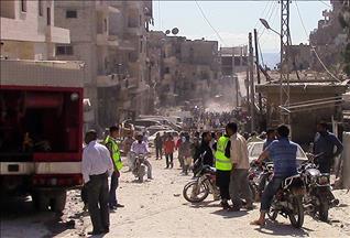 Halep'te yerleşim birimlerine vakum bombalı saldırı