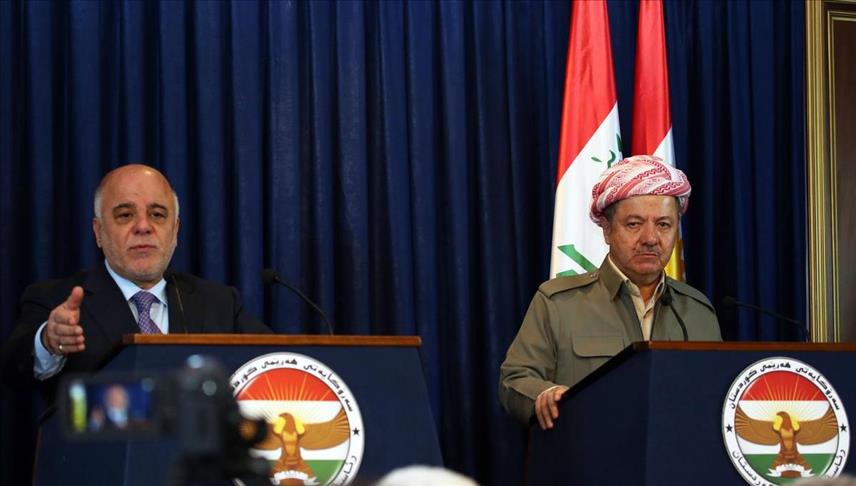 العبادي وبارزاني يتفقان على التنسيق المشترك لاستعادة الموصل