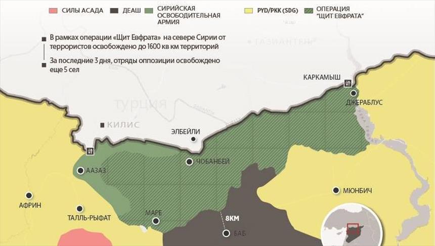 ИНФОГРАФИКА – Расширяется коридор безопасности на севере Сирии 