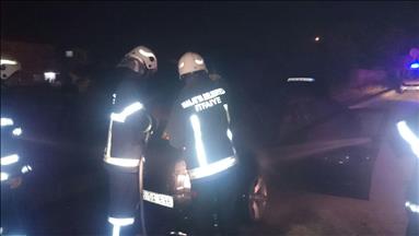 اندلاع حريق قرب الحدود السورية التركية في منطقة بايربوجاق