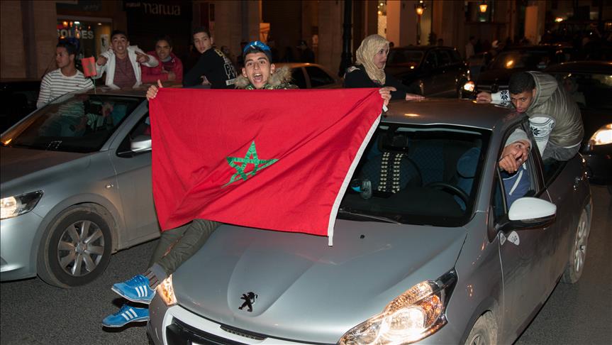 المغاربة يخرجون للشوارع احتفالًا بالتأهل لمونديال روسيا 2018