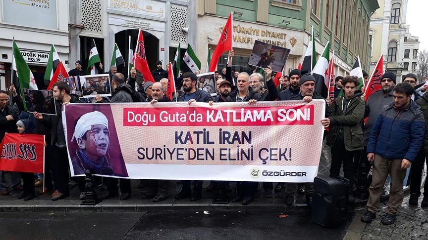 Özgür-Der'den Doğu Guta protestosu