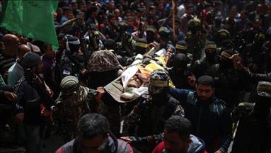 تشييع جثمان فلسطيني استشهد برصاص إسرائيلي قرب حدود غزة