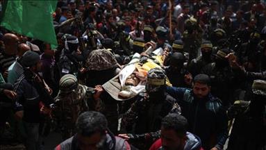 Funérailles d’un martyr palestinien assassiné près des frontières de Gaza