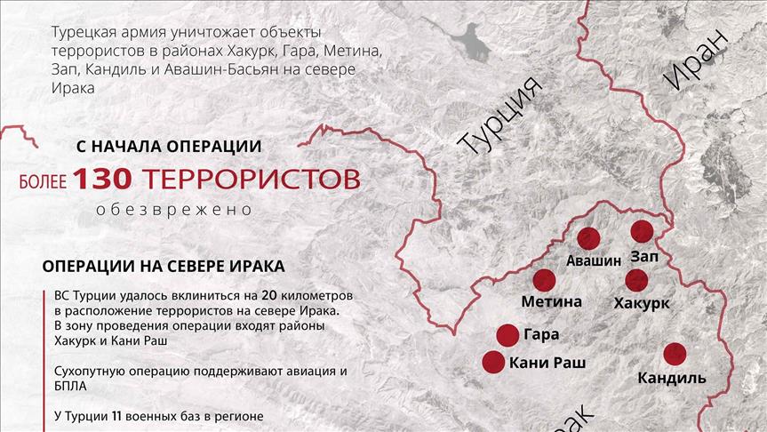 Турецкая армия вклинилась на 20 км в позиции боевиков в Ираке