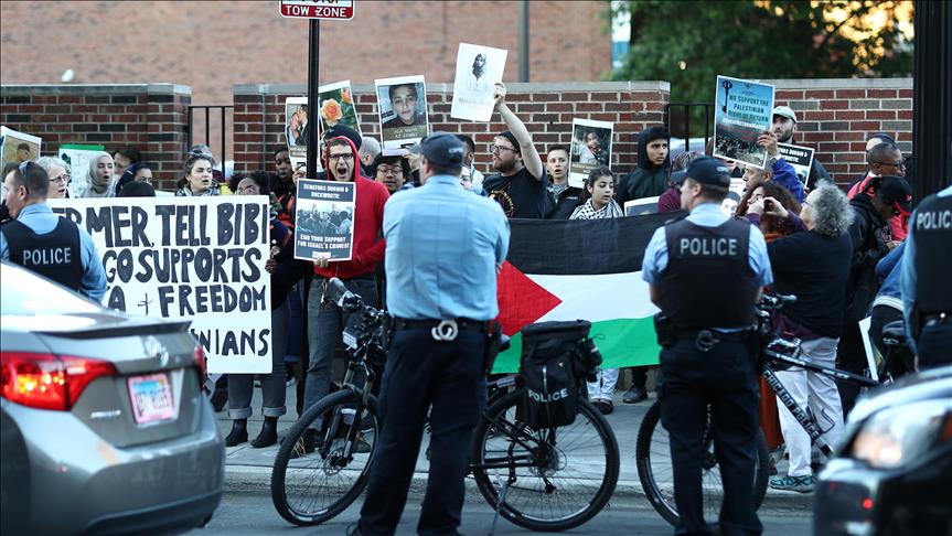 تظاهرات مردم آمریکا علیه اسرائیل