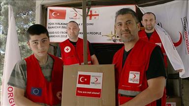 Turkish Red Crescent distributes food aid in Georgia