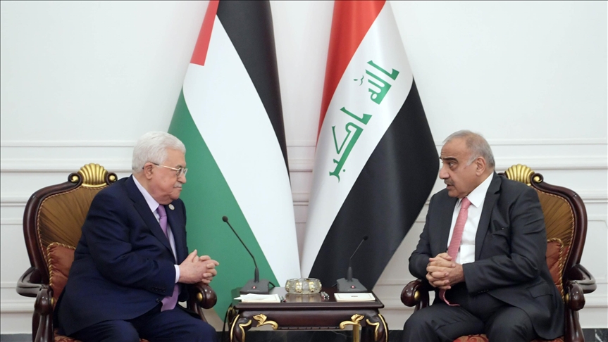 Palestinian president meets Iraqi premier in Baghdad
