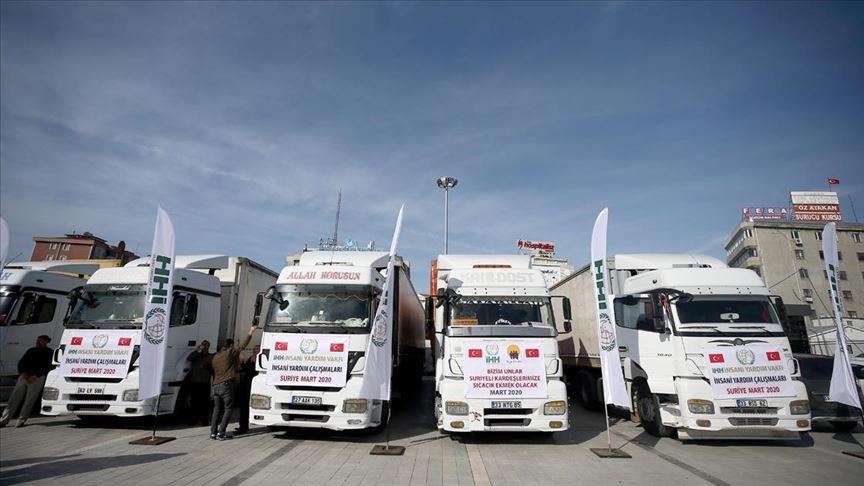 Turkish relief agency sends aid to Idlib, Syria