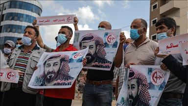 Gazzelilerden İsrail hapishanesinde açlık grevi yapan Filistinli tutukluya destek gösterisi