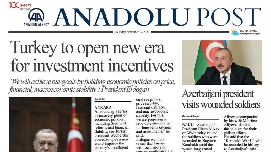 Anadolu Post - Issue of November 12, 2020