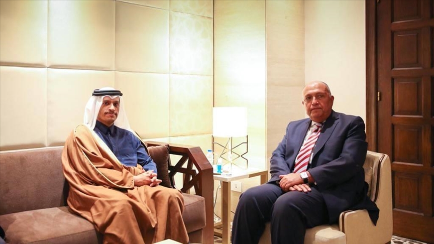 وزير الخارجية القطري يبحث مع نظيره المصري تعزيز العلاقات