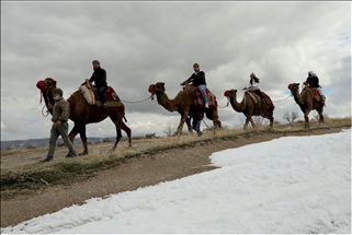 على ظهور الجمال.. سياح يكتشفون "كبادوكيا" التركية
