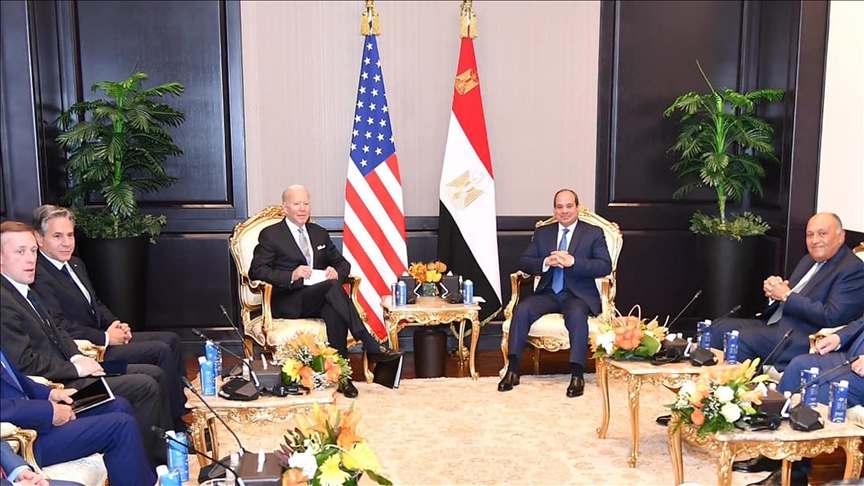 بايدن والسيسي يبحثان أهمية الحفاظ على التهدئة بفلسطين