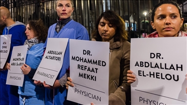UK health care workers hold vigil to demand cease-fire in Gaza