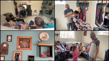 Filistinli berber, Gazze'de yaşanan nakit sıkıntısına "takas" usulüyle çözüm buldu