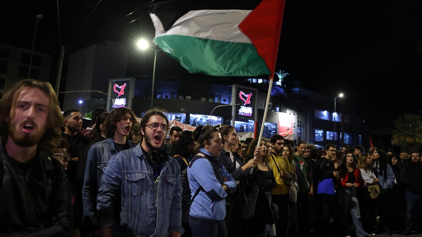 Protest held in Athens in solidarity with Palestine
