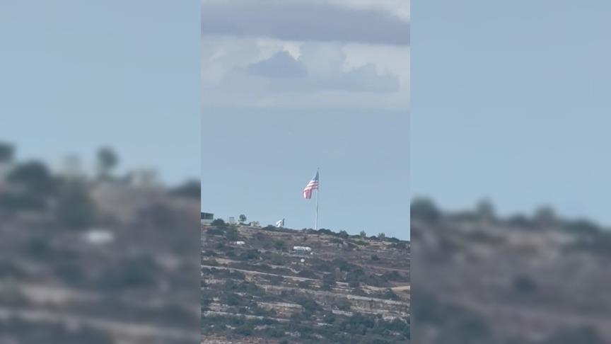 Illegal Israeli settlers raise US flag at outpost near Ramallah, central West Bank