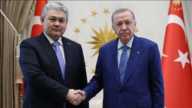 Turkish President Erdogan receives Kazakhstan Foreign Minister Kosherbayev in Ankara