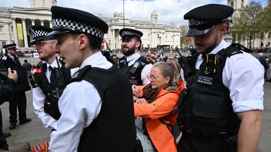 شرطة لندن توقف 92 شخصا في احتجاج لدعم مجموعة "فلسطين أكشن"