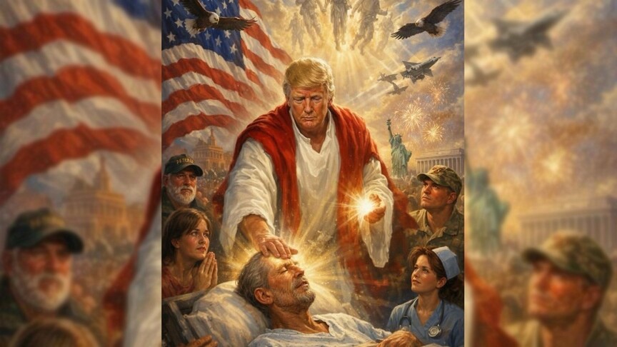 Papa 14. Leo'yu eleştiren Trump, kendisinin Hazreti İsa gibi tasvir edildiği görseli paylaştı: