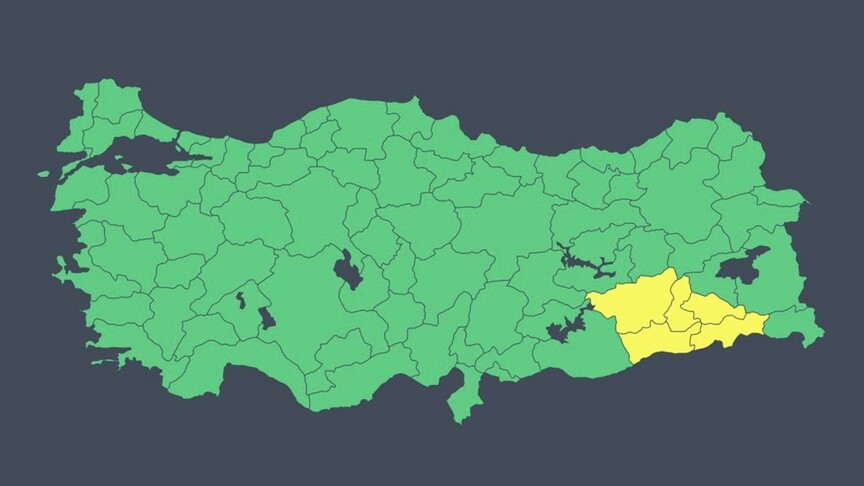 İçişleri Bakanlığı 'Sarı' Kodlu Meteorolojik Uyarısı Verdi