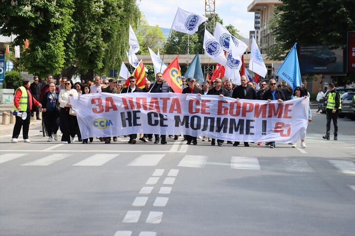 Shkup  mbahet protestë me rastin e Ditës Ndërkombëtare të Punëtorëve