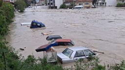 Samsun'da ev ve iş yerleri sular altında kaldı, araçlar sürüklendi