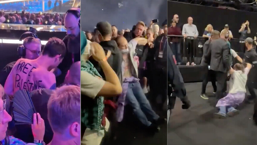 Gjysmëfinalja e  Eurovision 2026   protestë ndaj këngëtarit izraelit në sallë me brohoritjen  ndaloni gjenocidin 