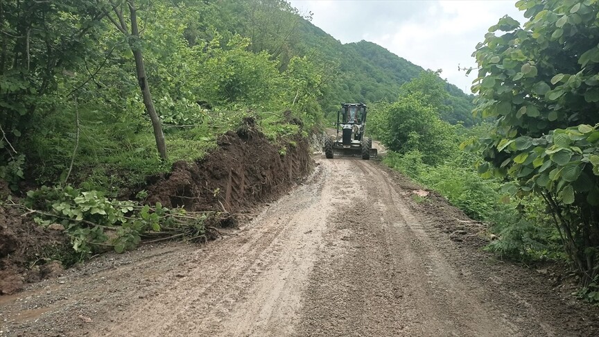 Trabzon'un bazı ilçelerinde yağış etkili oldu