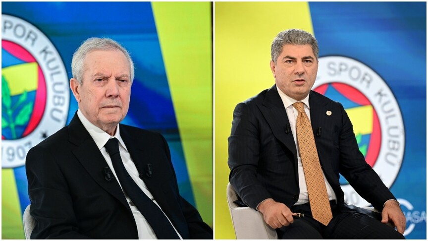Fenerbahçe başkan adayları Aziz Yıldırım ve Hakan Safi'nin Anadolu Ajansı'na verdikleri röportajdan bir kare.