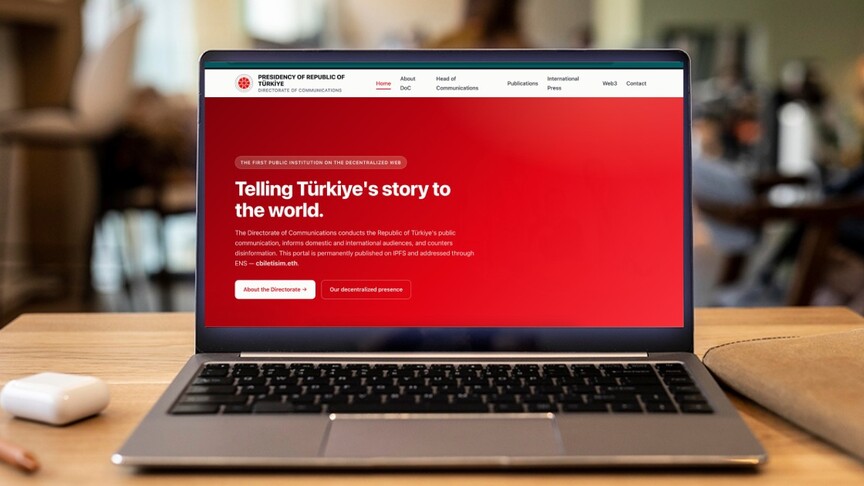 İletişim Başkanlığının İngilizce web sitesi blok zincir alty
