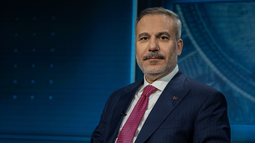 Dışişleri Bakanı Hakan Fidan bir açıklama yaparken.