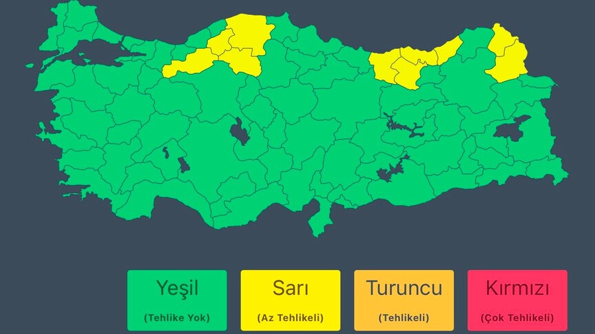 İçişleri Bakanlığından 10 il için "sarı" kodlu meteorolojik 