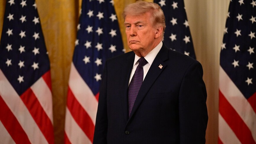 ABD Başkanı Donald Trump konuşma yaparken