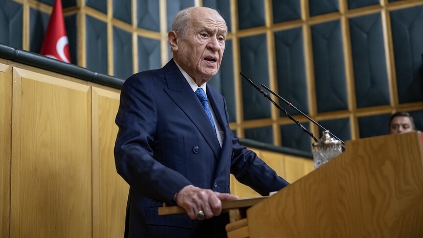 MHP Genel Başkanı Devlet Bahçeli konuşma yaparken