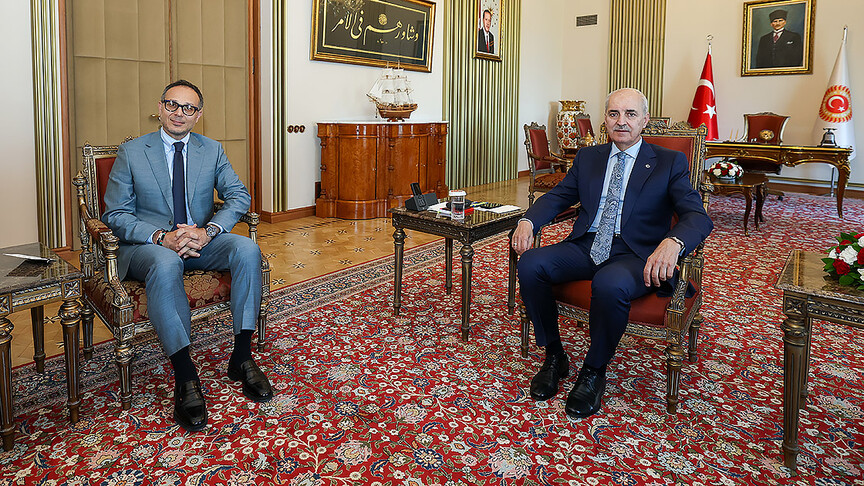 TBMM Başkanı Kurtulmuş, TÜRKPA Genel Sekreteri Hasan'ı kabul etti