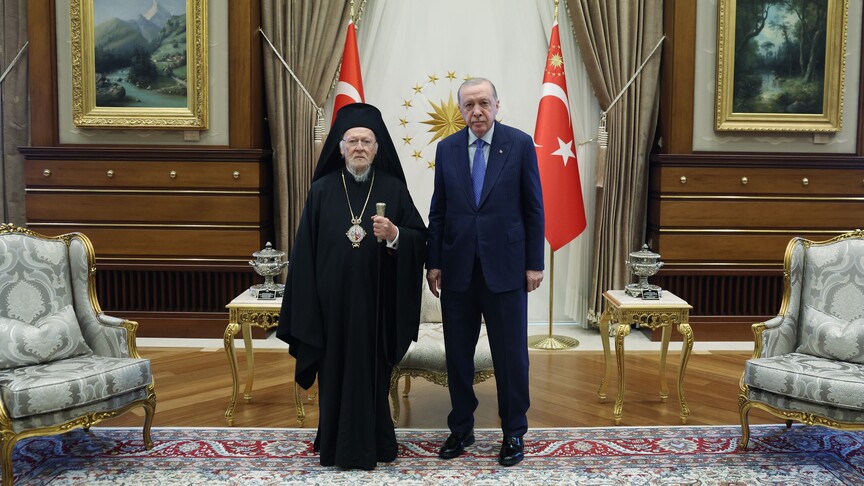 Cumhurbaşkanı Erdoğan, Fener Rum Patriği Bartholomeos'u kabul etti