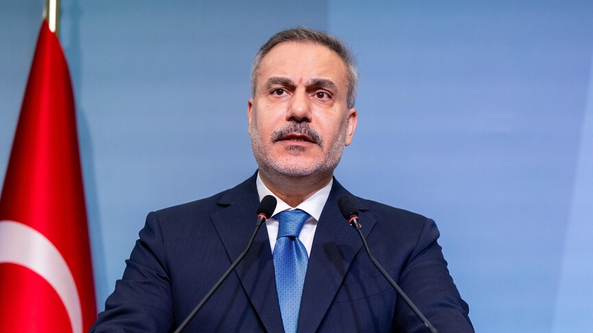 Dışişleri Bakanı Hakan Fidan açıklama yaparken