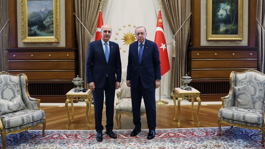 Cumhurbaşkanı Erdoğan ve TBMM Başkanı Numan Kurtulmuş görüşmesi