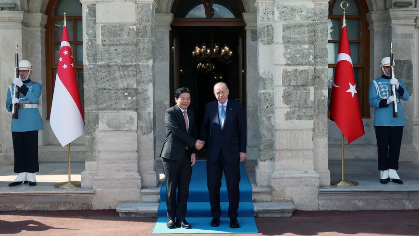 Cumhurbaşkanı Erdoğan ve Singapur Başbakanı Lawrence Wong