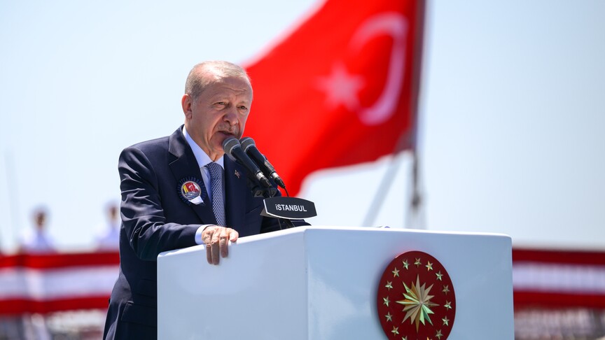 Cumhurbaşkanı Recep Tayyip Erdoğan konuşma yaparken