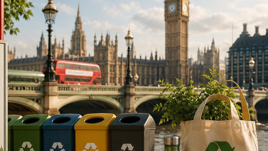 Londra İklim Eylemi Haftası'nın başlangıcını gösteren bir görüntü.