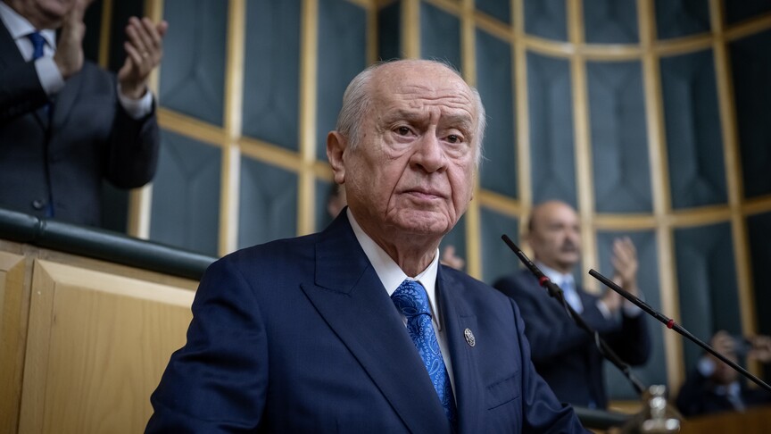 MHP Genel Başkanı Devlet Bahçeli konuşma yaparken