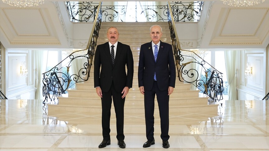 TBMM Başkanı Kurtulmuş, Bakü'de Azerbaycan Cumhurbaşkanı Aliyev tarafından kabul edildi