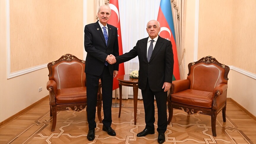 TBMM Başkanı Kurtulmuş, Azerbaycan Başbakanı Esedov ile görüştü